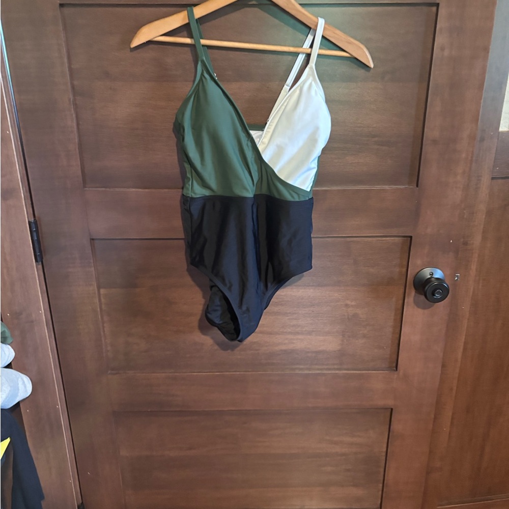 Kona Sol Green and White Swimsuit